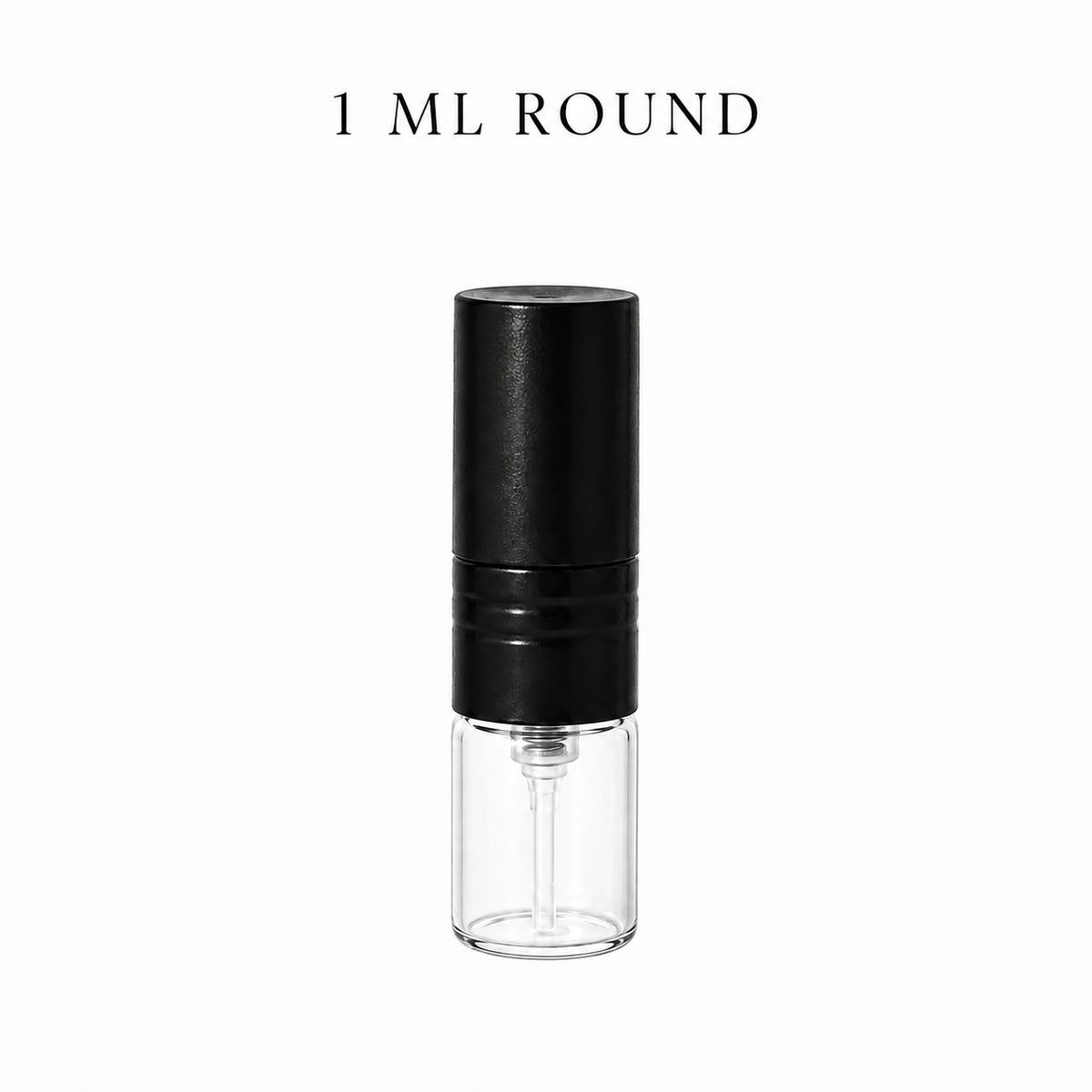 1 ML Black Glass Bottle with Black Plastic Atomizer