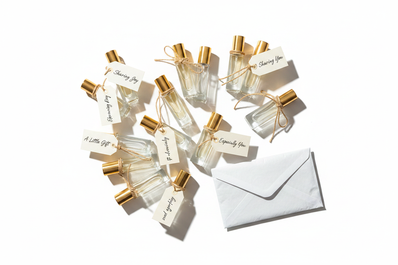 fragrance decant bottles prepared for scent swapping