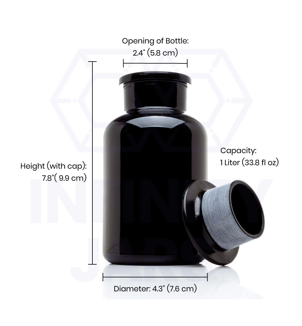 1 L Glass-on-Glass Apothecary Jar