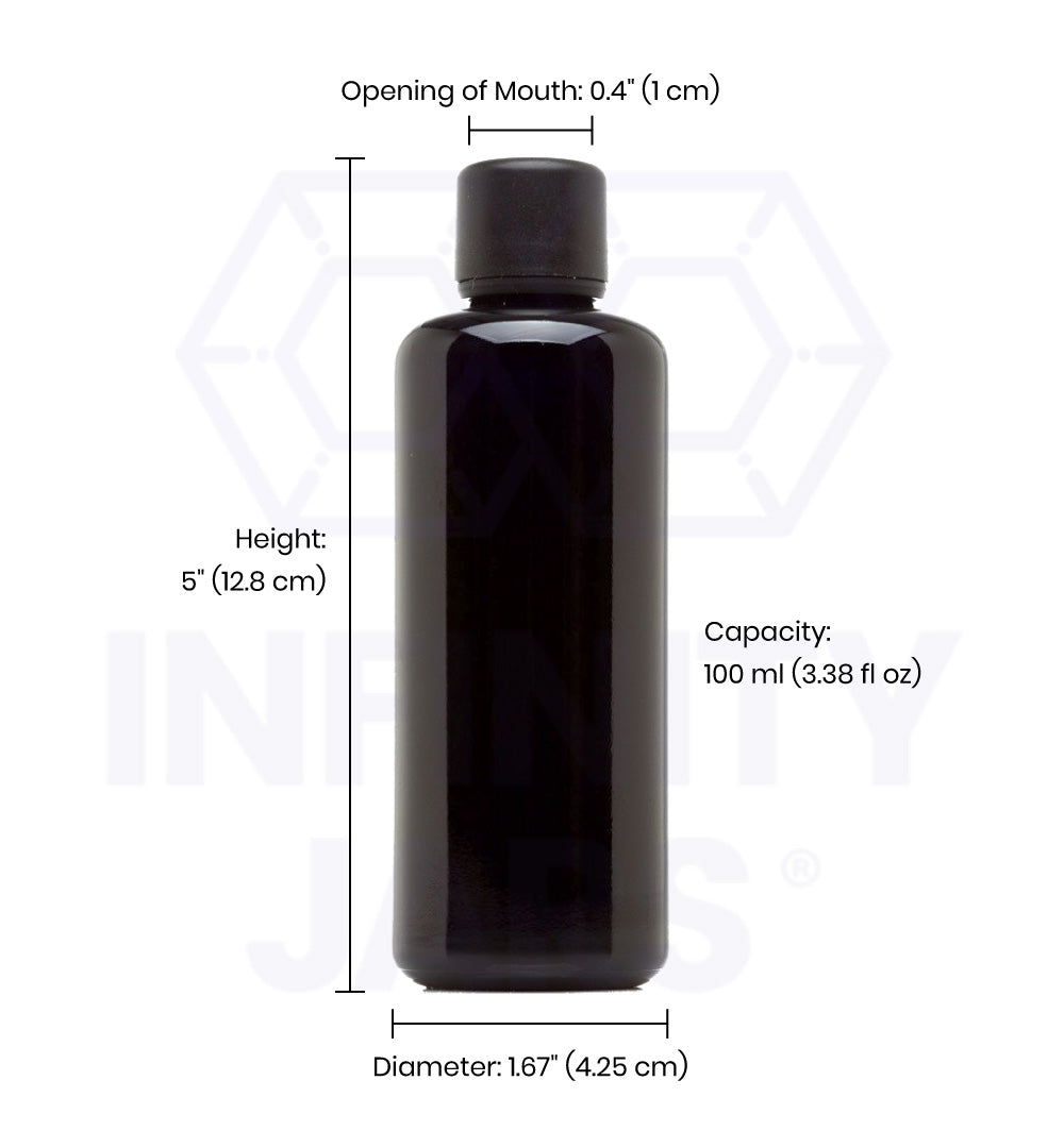 100 ML Childproof Easy Pour Screw Top Glass Bottle