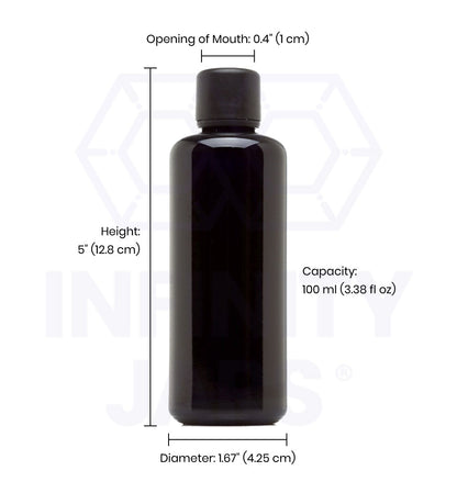 100 ML Childproof Easy Pour Screw Top Glass Bottle