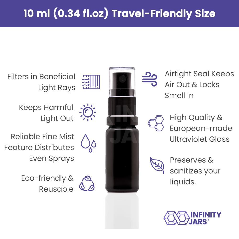 10 ML Glass Fine Mist Spray Bottle