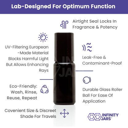 10 ML Glass Roller Applicator Bottle