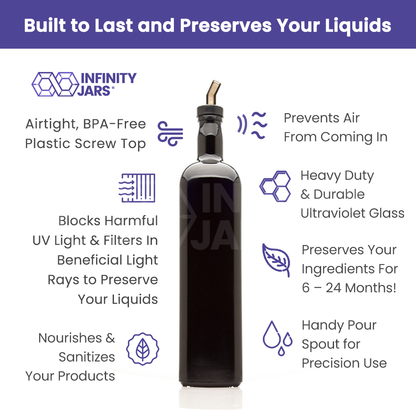 1 L Square Glass Bottle with Oil Spout