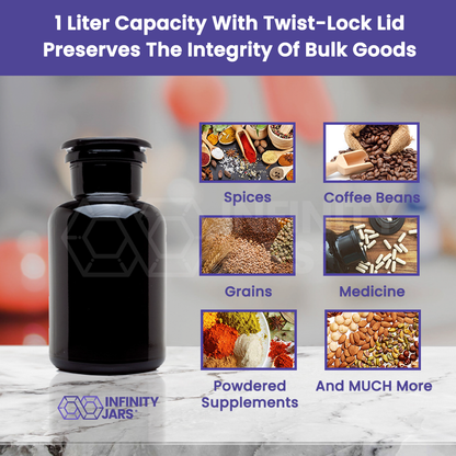 1 L Glass-on-Glass Apothecary Jar