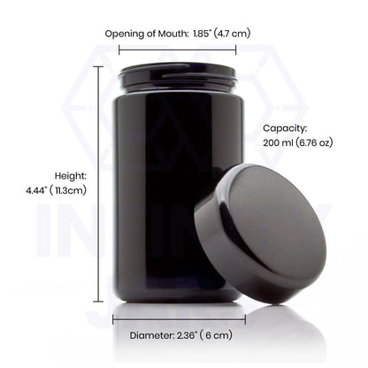 200 ML Tall Glass Screw Top Jar