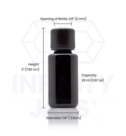 20 ML Childproof Easy Pour Screw Top Glass Bottle