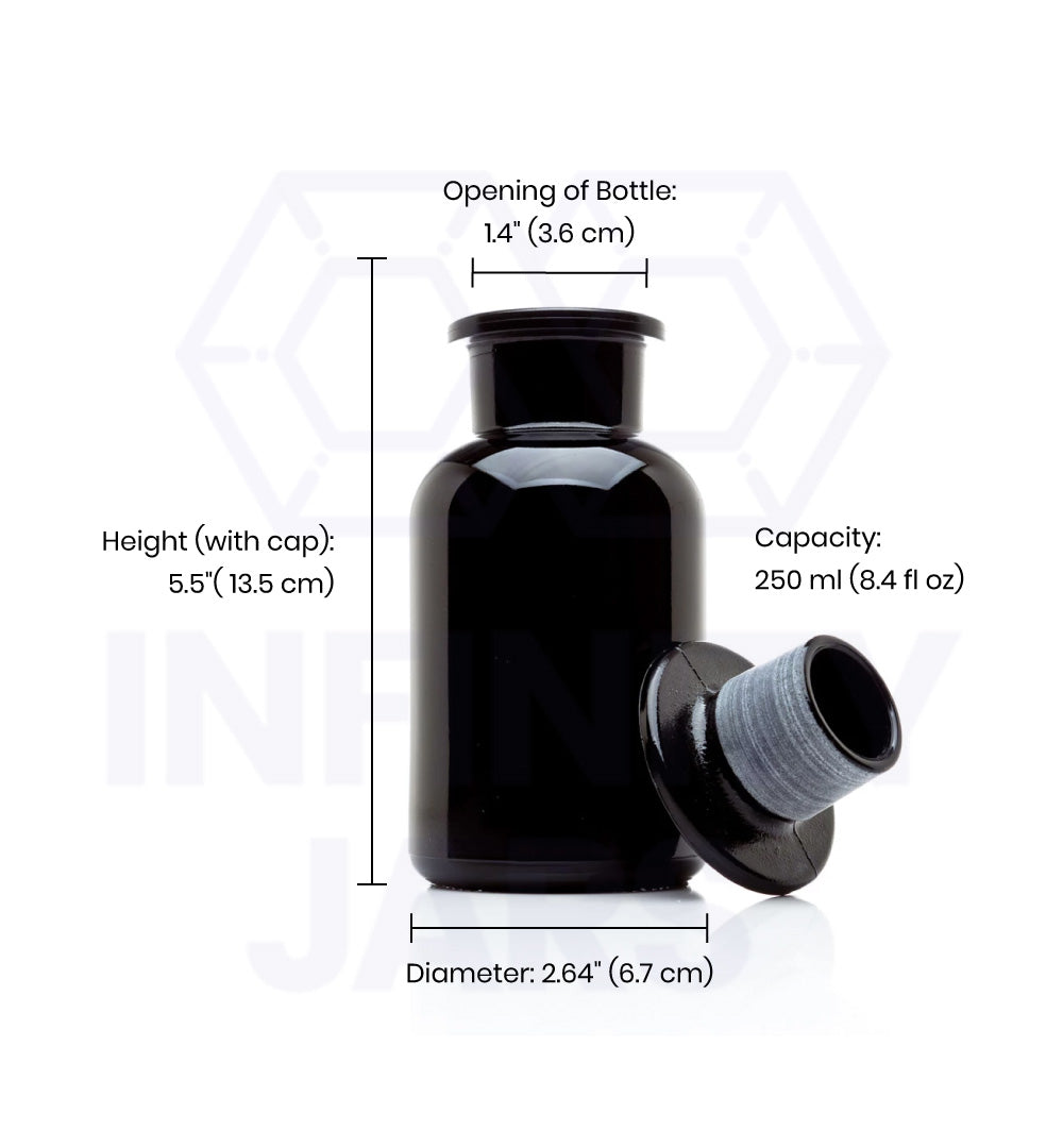 250 ML Glass-on-Glass Apothecary Jar