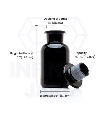 250 ML Glass-on-Glass Apothecary Jar