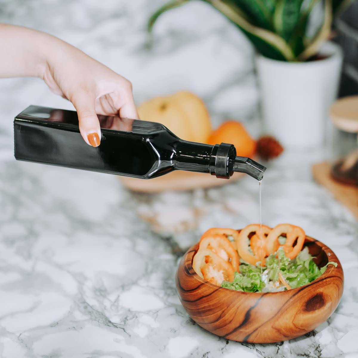 250 ML Square Glass Bottle with Oil Spout