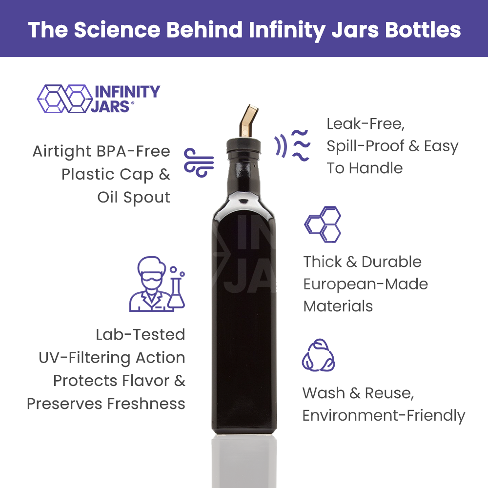 500 ML Square Glass Bottle with Oil Spout