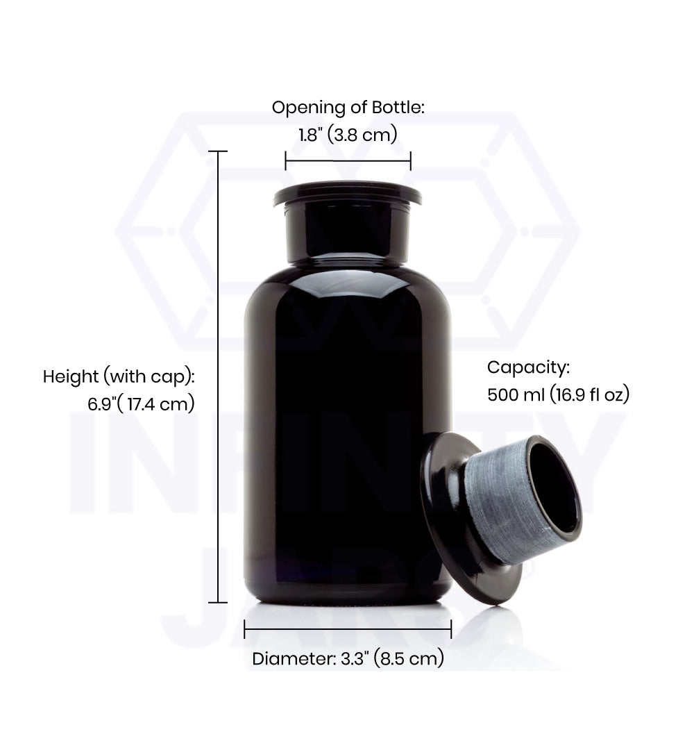500 ML Glass-on-Glass Apothecary Jar