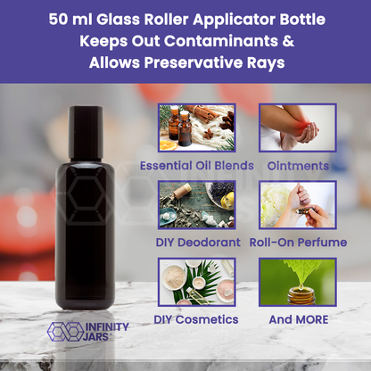 50 ML Glass Roller Applicator Bottle
