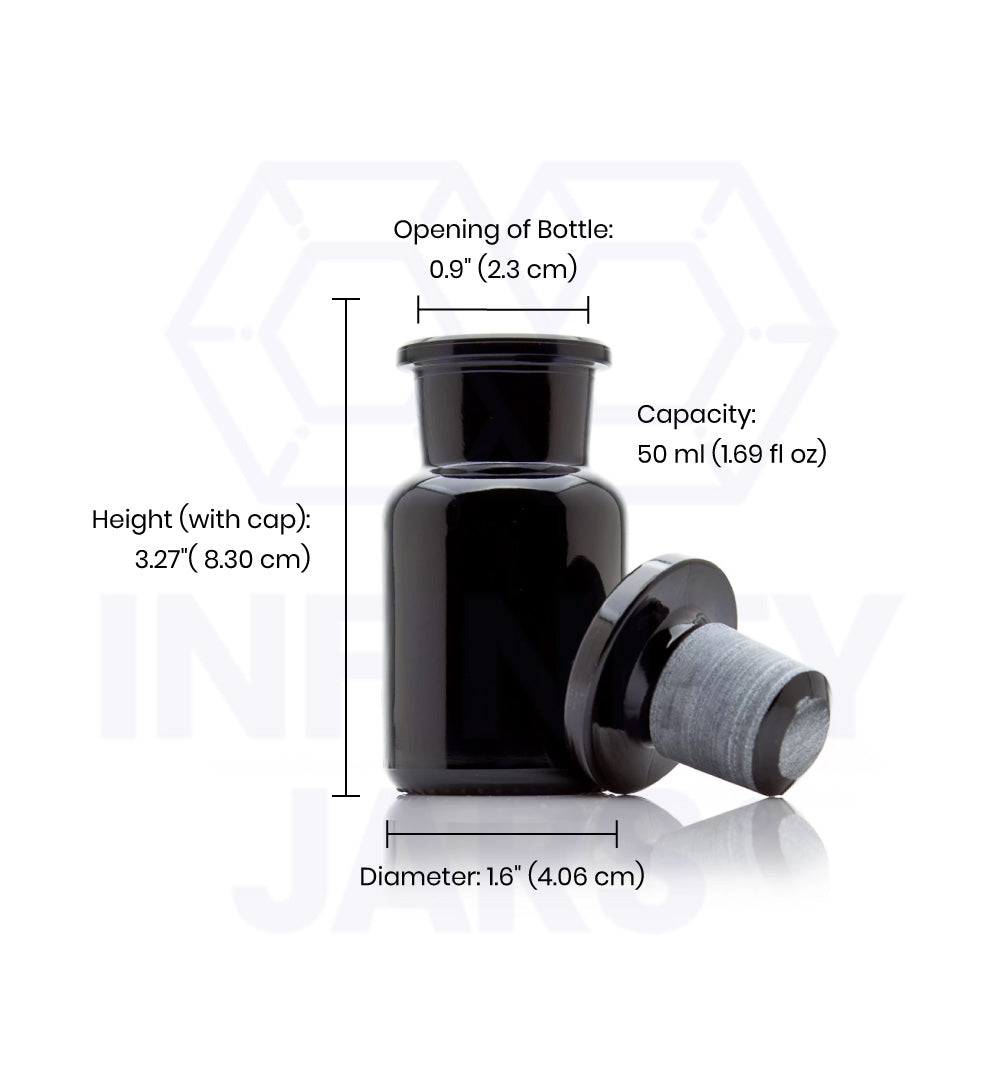 50 ML Glass-on-Glass Apothecary Jar