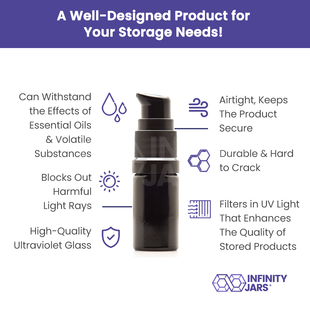 5 ML Glass Push Pump Bottle