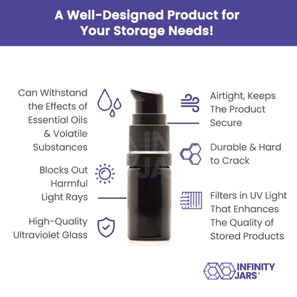 5 ML Glass Push Pump Bottle