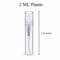 2 ML Plastic Snap Cap Clear Perfume Spray Bottle