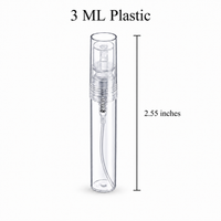 3 ML Plastic Snap Cap Clear Perfume Spray Bottle