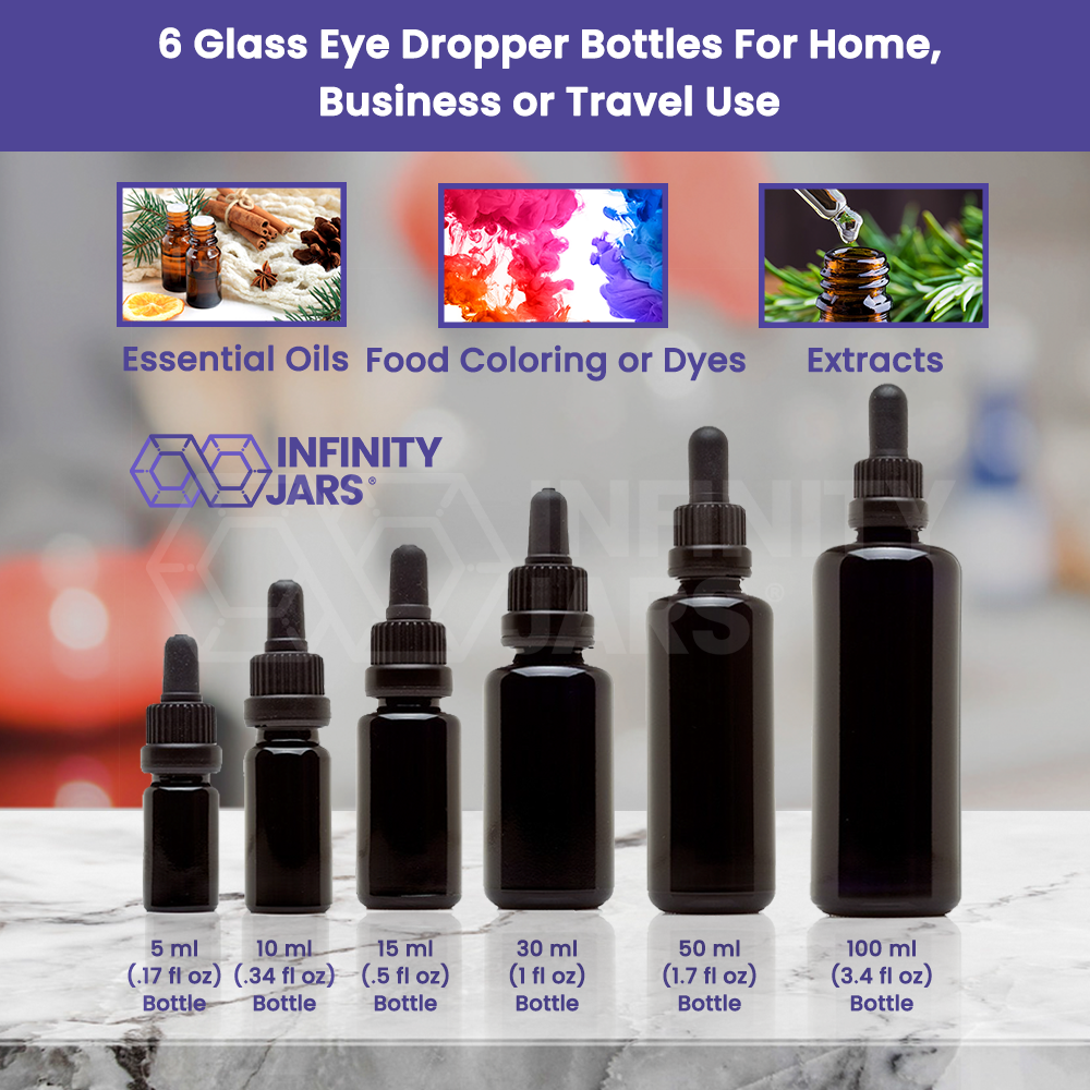 Glass Eye Dropper 6 Bottle Variety Pack