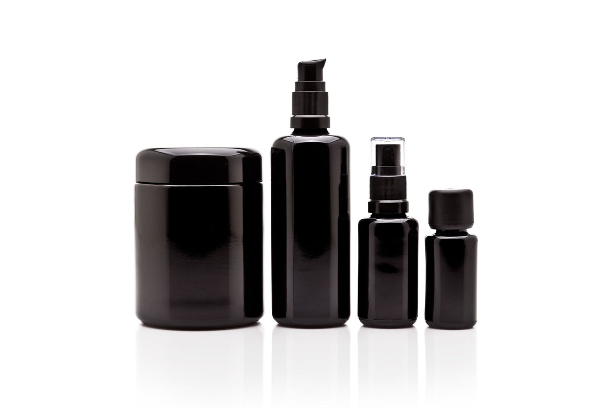 Economy Cosmetic DIY Variety Pack: 250 ML Screw Top Jar, 100 ML Push Pump Bottle, 30 ML Fine Mist Bottle and 15 ML Euro Dropper