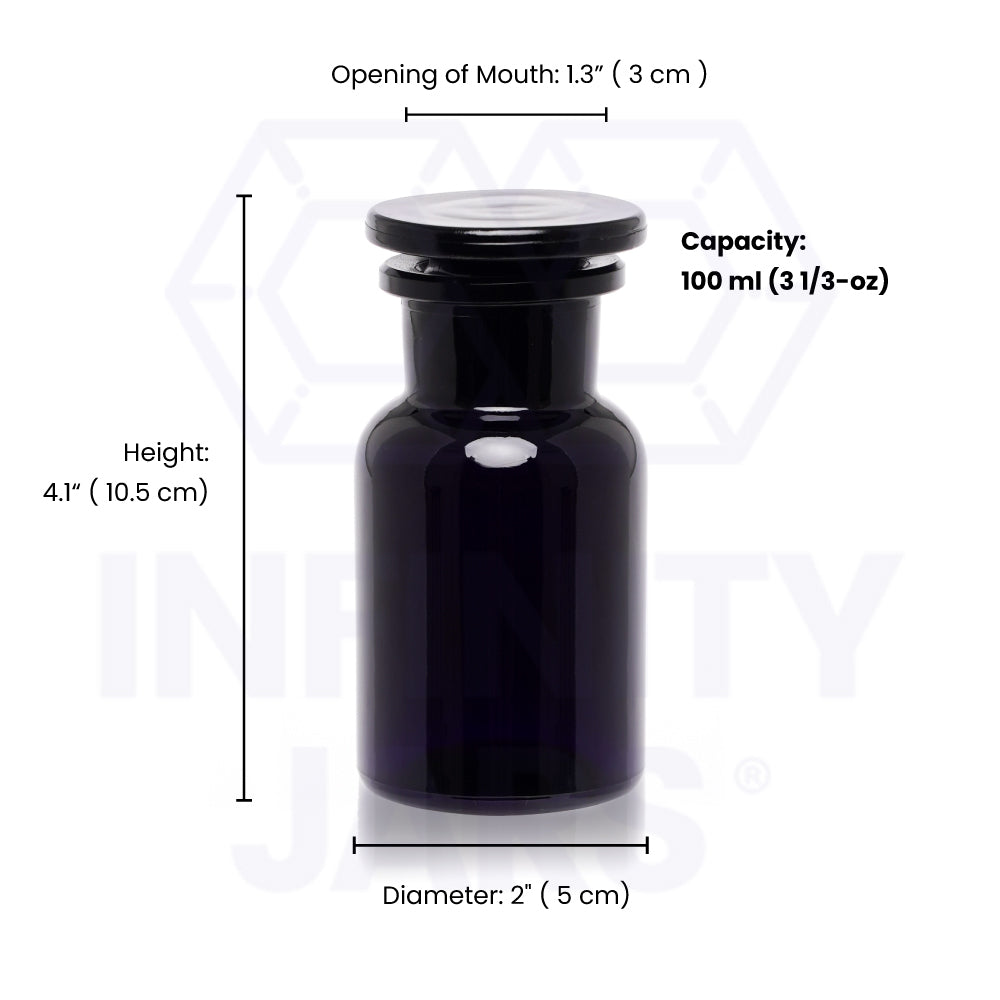 100 ML Glass-on-Glass Apothecary Jar