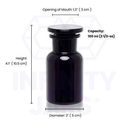 100 ML Glass-on-Glass Apothecary Jar