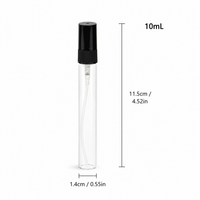 10 ML Round Glass Bottle with Black Plastic Atomizer