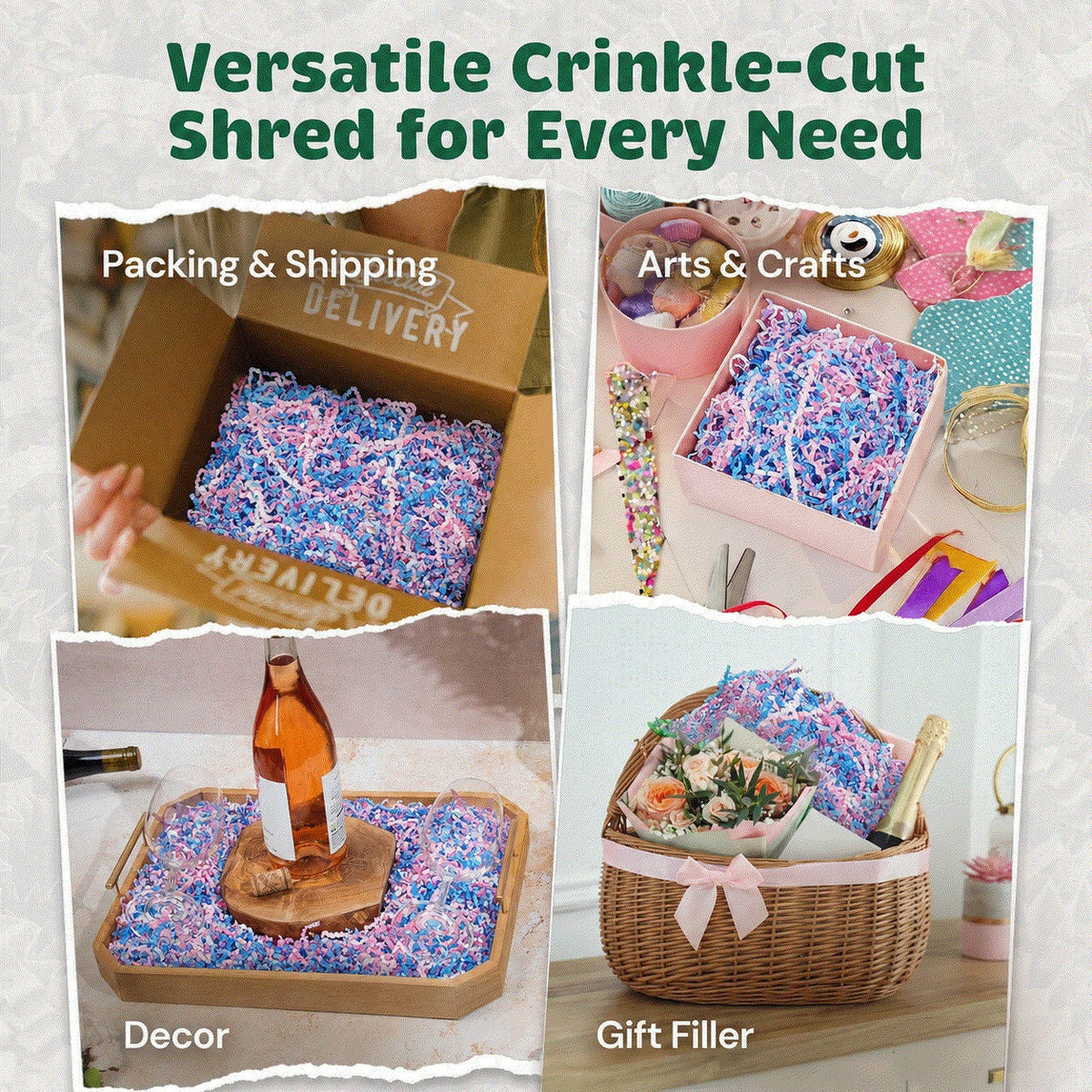 Baby Blend crinkle paper packaging presentation
