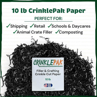 Black crinkle paper filler detail
