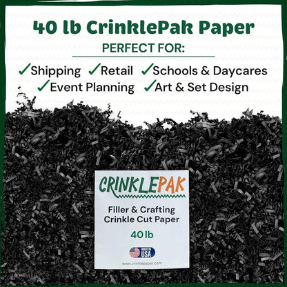 Black crinkle paper filler detail