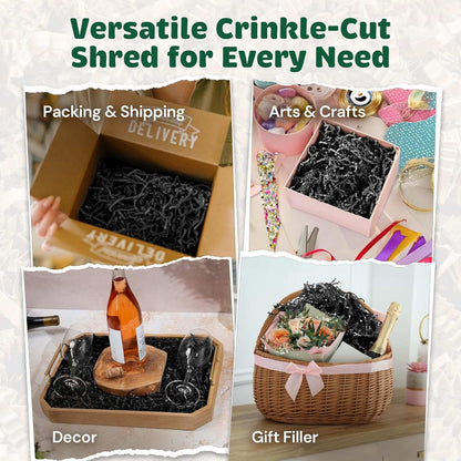 Black crinkle paper presentation example