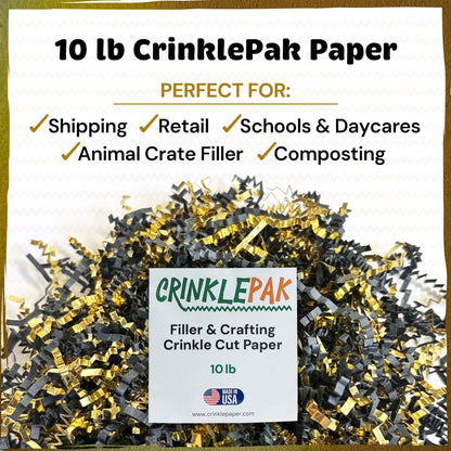 Black and gold metallic crinkle paper filler