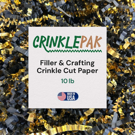 Black and gold metallic crinkle paper, 10 lb