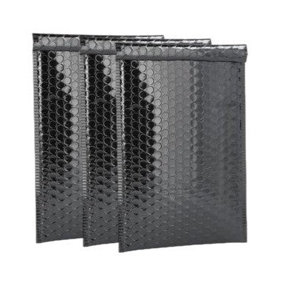 Black metallic 6.5 by 10 inch bubble mailers