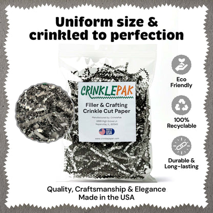 Black and silver metallic crinkle paper filler