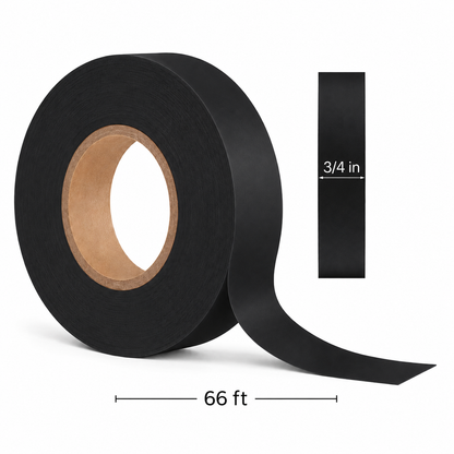 Black waterproof electrical tape roll