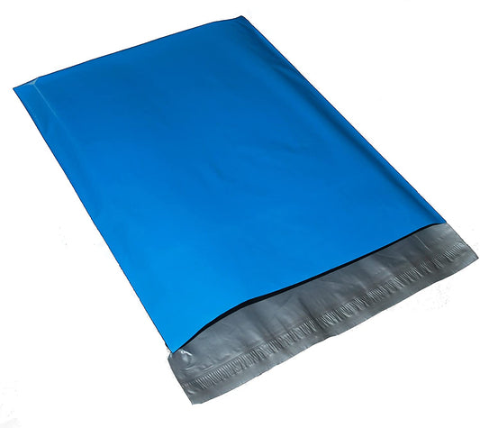 Blue 7.5 by 10.5 inch poly mailers