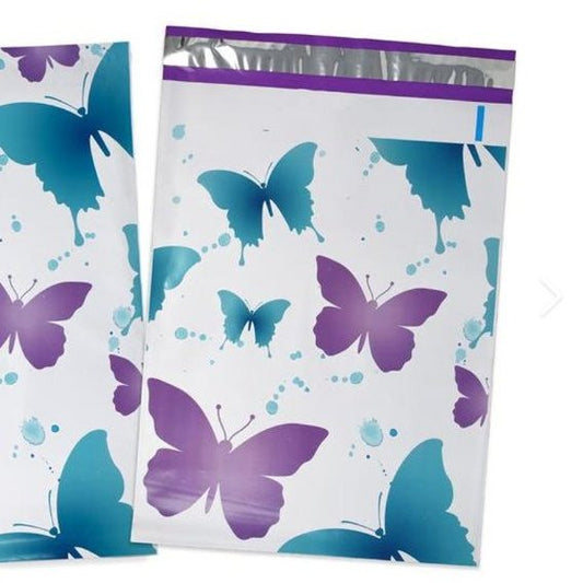 Colorful butterfly 14 by 17 inch poly mailers