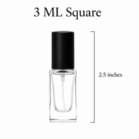 3 ML Square Glass Bottle with Black Cap