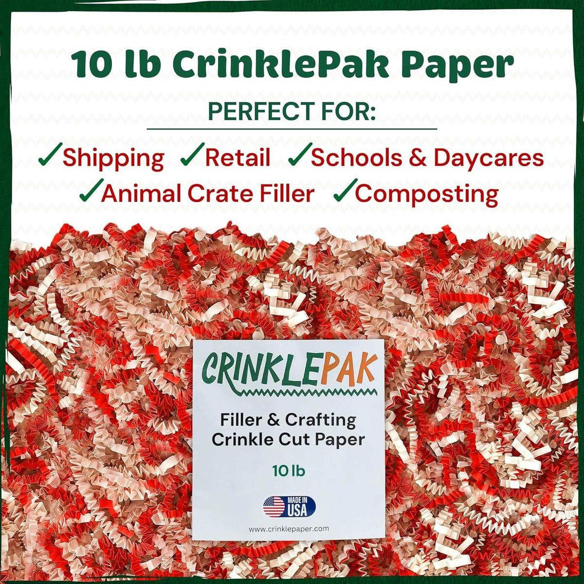 Candy cane crinkle paper filler