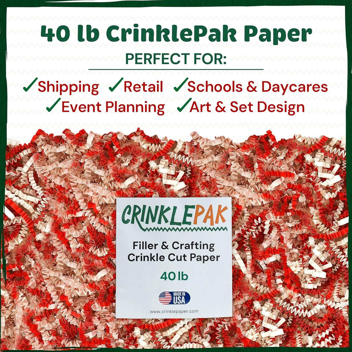 Candy cane crinkle paper filler detail