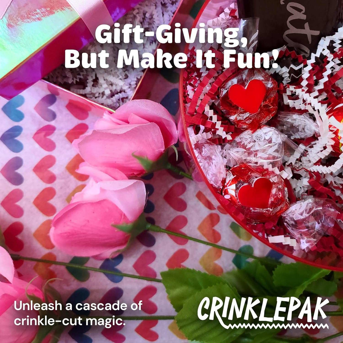 Candy cane crinkle paper packaging presentation