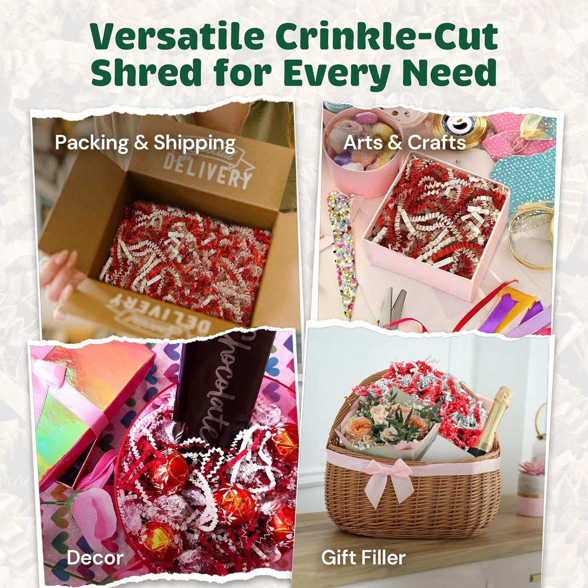 Candy cane crinkle paper presentation example