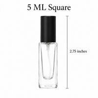 5 ML Square Glass Bottle with Black Cap