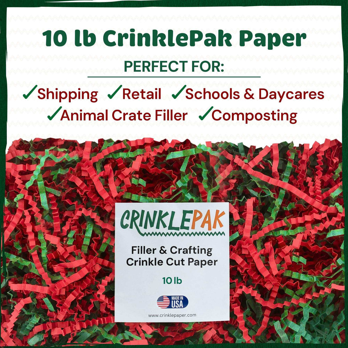 Christmas crinkle paper filler detail