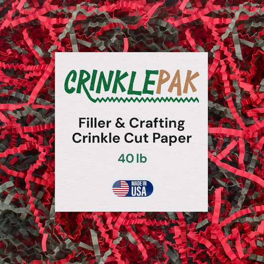 Red and green Christmas crinkle paper, 40 lb