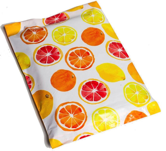 Citrus orange 10 by 13 inch poly mailers