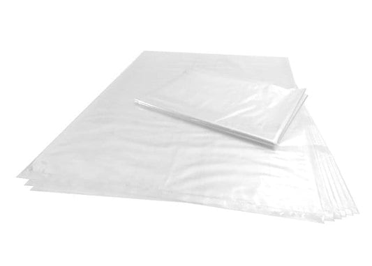 Clear open-end 15 by 18 inch poly bags