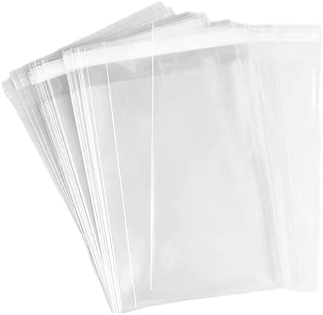Clear 6 by 6 inch self-seal cello bags