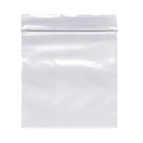 Clear reclosable zip-top bags in multiple sizes